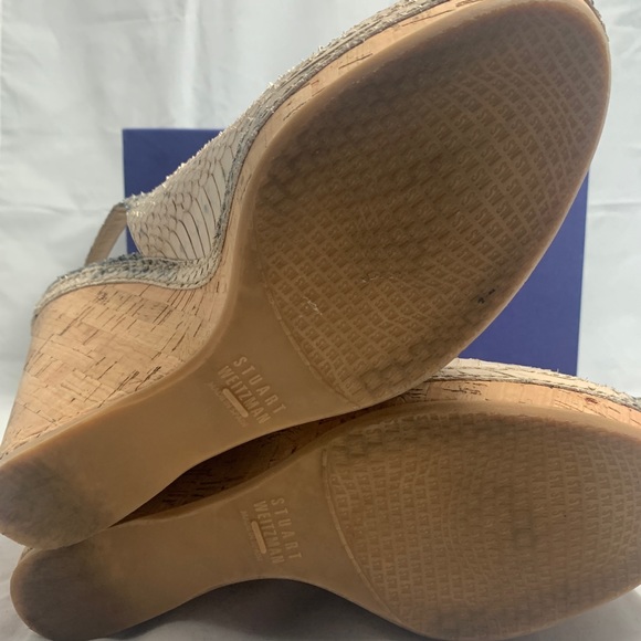 Stuart Weitzman 11 CPASIDE Snakeskin wedge slide - Picture 7 of 8